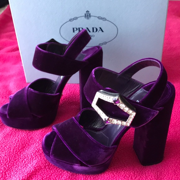 Prada Shoes - Prada Milano deep purple heels